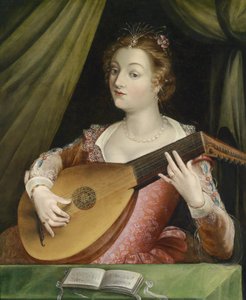 Une Luthiste Noblement Vêtue - Unbekannt Unbekannt